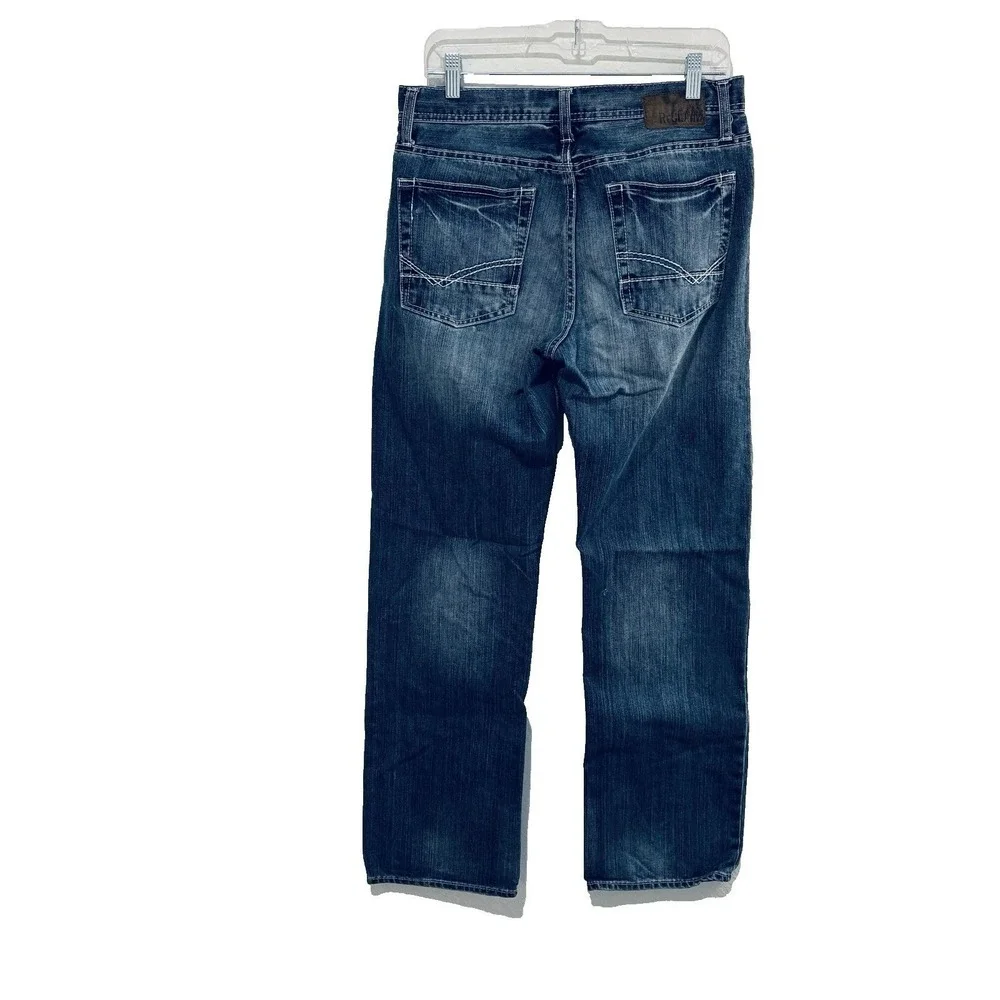 Reclaim Regular Straight Blue Jeans Mens 32x32 Contrast Stitching Whiskering